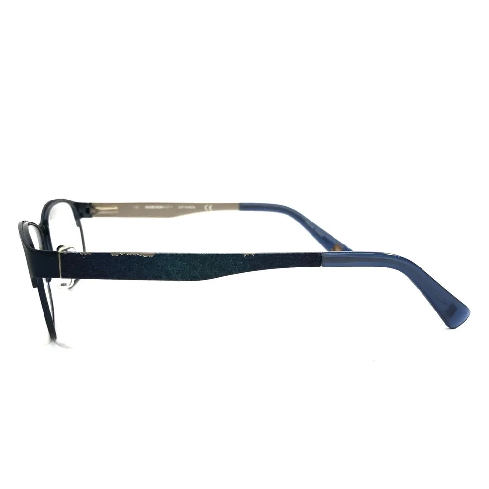 Marchon NYC Petite Eyeglasses Frames ROSEN 412 Blue Silver Rectangle 50-16-135
